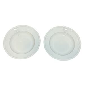 Villeroy & Boch Manior 9" Rim Soup Dessert Cereal Bowls Set of 2 White Porcelain